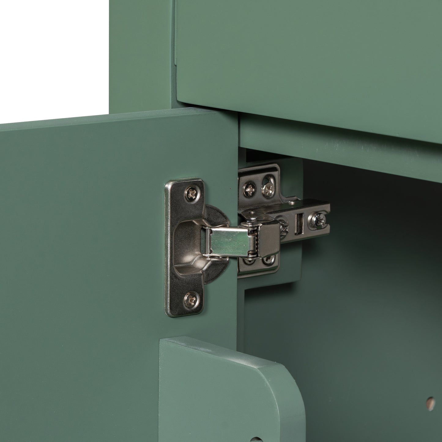 VanityFus 30-in Bathroom Green Vanity Single Sink Combo with Ceramic White Top 2 Soft-Close Doors 1 drawer