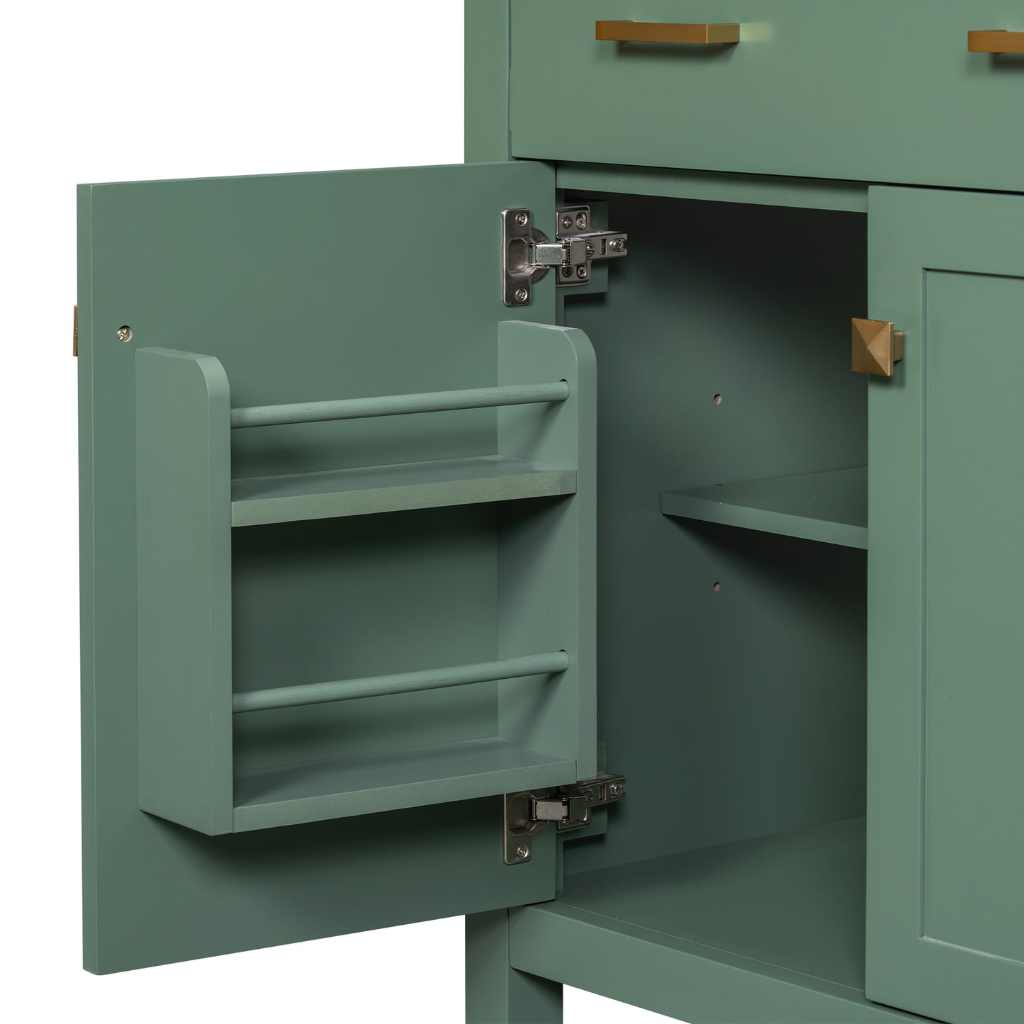 VanityFus 30-in Bathroom Green Vanity Single Sink Combo with Ceramic White Top 2 Soft-Close Doors 1 drawer