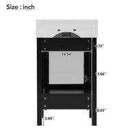 VanityFus 20.28-in Single Sink Combo Bathroom Vanity Black With White Ceramic Top 1 Soft-Close Doors 1 drawer