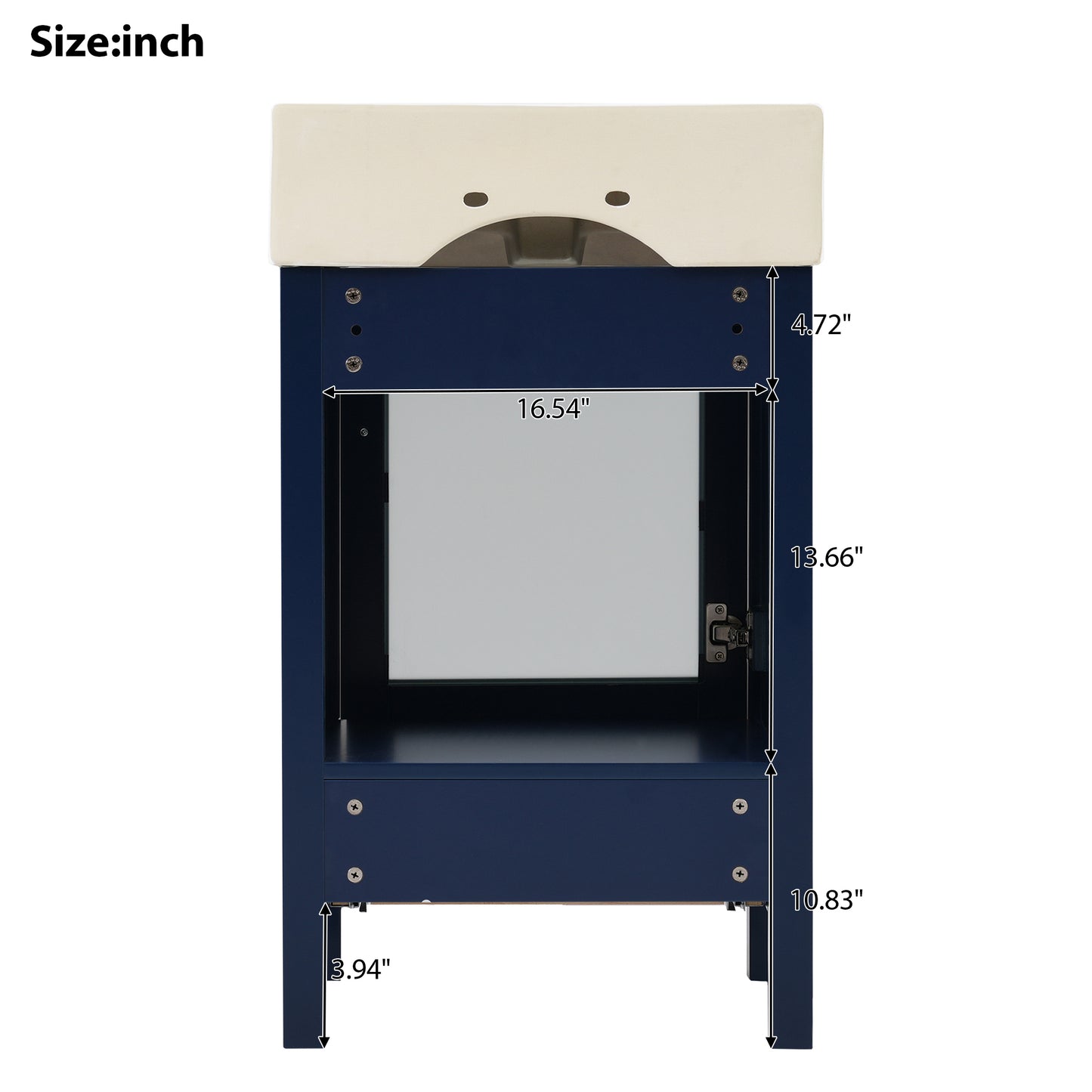 VanityFus 20.28-in Single Sink Combo Bathroom Vanity Blue With White Ceramic Top 1 Soft-Close Doors 1 drawer