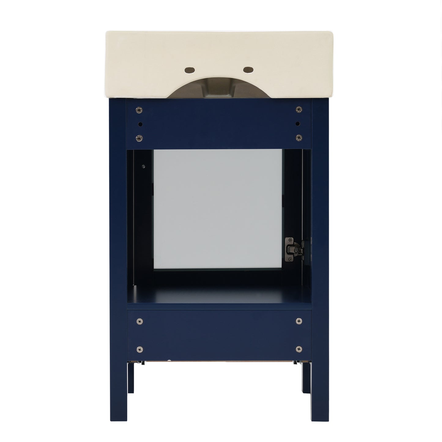 VanityFus 20.28-in Single Sink Combo Bathroom Vanity Blue With White Ceramic Top 1 Soft-Close Doors 1 drawer