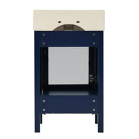 VanityFus 20.28-in Single Sink Combo Bathroom Vanity Blue With White Ceramic Top 1 Soft-Close Doors 1 drawer