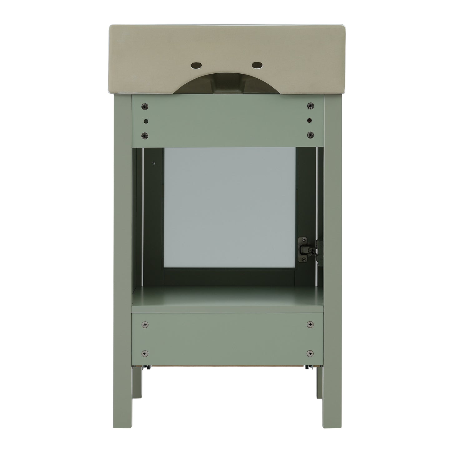 VanityFus 20.28-in Single Sink Combo Bathroom Vanity Green With White Ceramic Top 1 Soft-Close Doors 1 drawer
