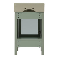 VanityFus 20.28-in Single Sink Combo Bathroom Vanity Green With White Ceramic Top 1 Soft-Close Doors 1 drawer