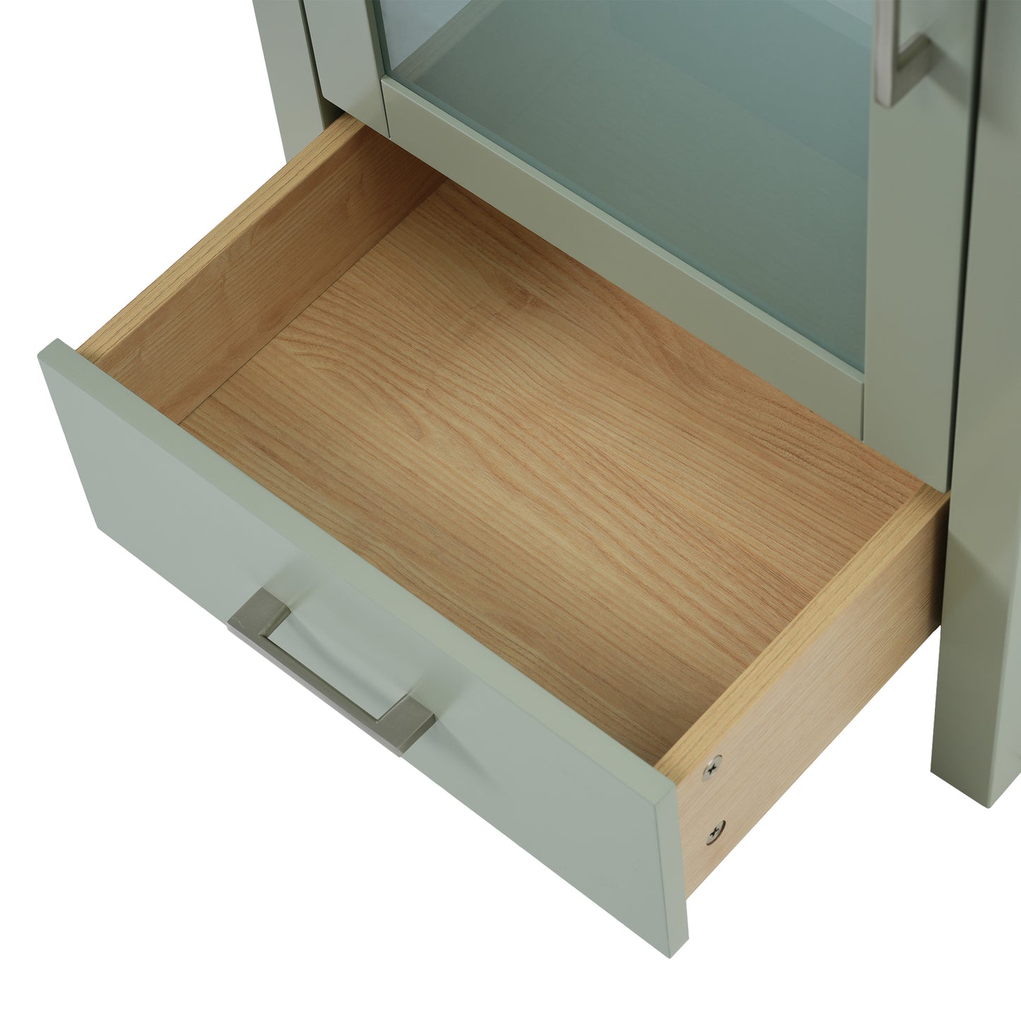 VanityFus 20.28-in Single Sink Combo Bathroom Vanity Green With White Ceramic Top 1 Soft-Close Doors 1 drawer