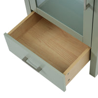 VanityFus 20.28-in Single Sink Combo Bathroom Vanity Green With White Ceramic Top 1 Soft-Close Doors 1 drawer