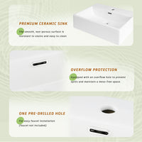 VanityFus 20.28-in Single Sink Combo Bathroom Vanity Green With White Ceramic Top 1 Soft-Close Doors 1 drawer