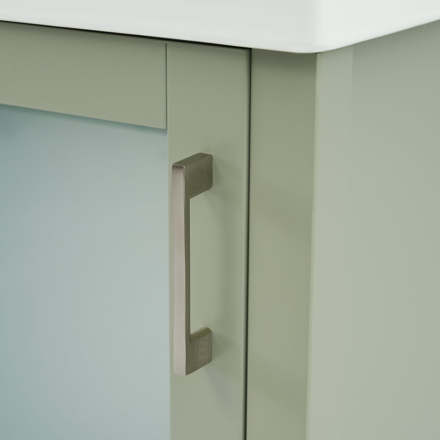 VanityFus 20.28-in Single Sink Combo Bathroom Vanity Green With White Ceramic Top 1 Soft-Close Doors 1 drawer