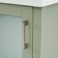 VanityFus 20.28-in Single Sink Combo Bathroom Vanity Green With White Ceramic Top 1 Soft-Close Doors 1 drawer