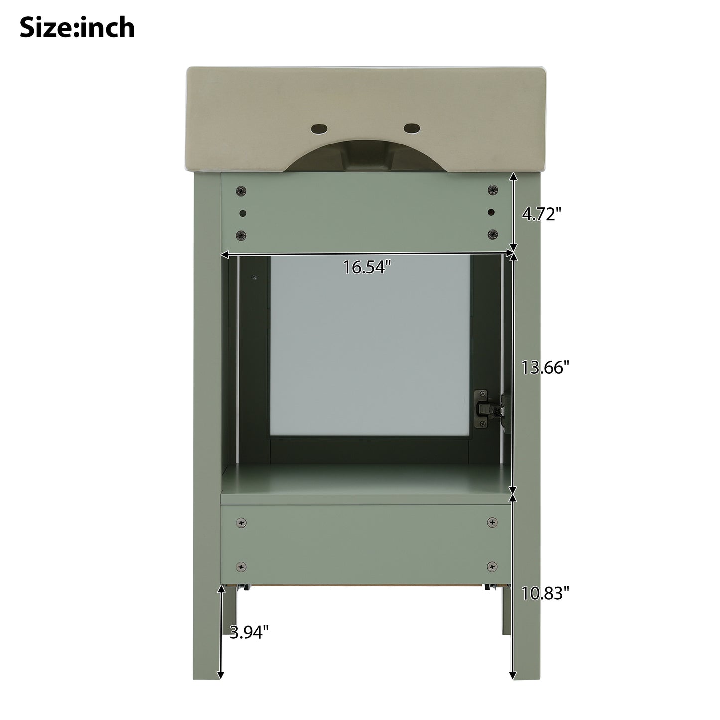 VanityFus 20.28-in Single Sink Combo Bathroom Vanity Green With White Ceramic Top 1 Soft-Close Doors 1 drawer