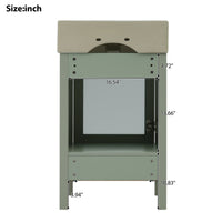 VanityFus 20.28-in Single Sink Combo Bathroom Vanity Green With White Ceramic Top 1 Soft-Close Doors 1 drawer