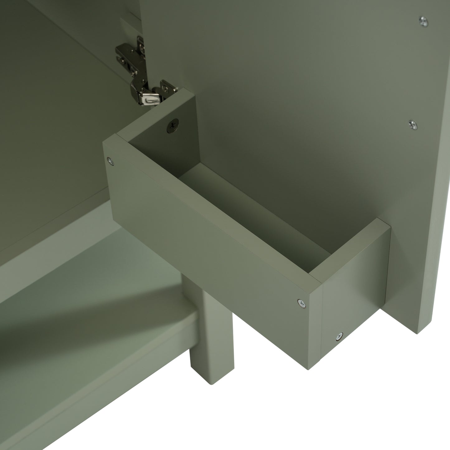 VanityFus 30-in Single Sink Combo Bathroom Vanity Green With White Ceramic Top 2 Soft-Close Doors