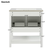 VanityFus 30-in Single Sink Combo White Bathroom Vanity With Ceramic Top 2 Soft-Close Doors