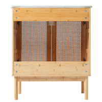 VanityFus 29.9-in Single Sink Combo White Bathroom Vanity Wood Rattan Ceramic Top 2 Soft-Close Doors