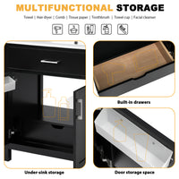 VanityFus 29.9-in Single Sink Combo Black Bathroom Vanity With Ceramic Top 2 Soft-Close Doors 1 drawer