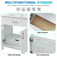 VanityFus 29.9-in Single Sink Combo White Bathroom Vanity With Ceramic Top 2 Soft-Close Doors 1 drawer