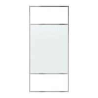 34 in W x 74 in H x 0.687 in. D Fixed Single Panel Shower Door in Brushed Nickel/Brushed Gold with Clear Glass and Frame