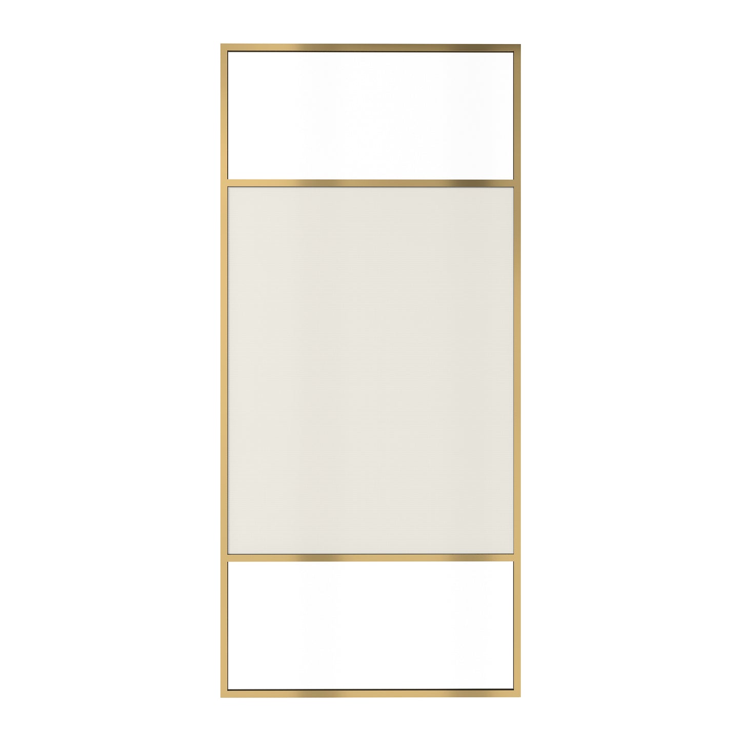 34 in W x 74 in H x 0.687 in. D Fixed Single Panel Shower Door in Brushed Nickel/Brushed Gold with Clear Glass and Frame