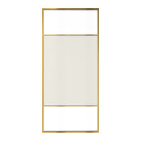 34 in W x 74 in H x 0.687 in. D Fixed Single Panel Shower Door in Brushed Nickel/Brushed Gold with Clear Glass and Frame