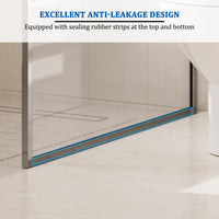 34 in W x 74 in H x 0.687 in. D Fixed Single Panel Shower Door in Brushed Nickel/Brushed Gold with Clear Glass and Frame